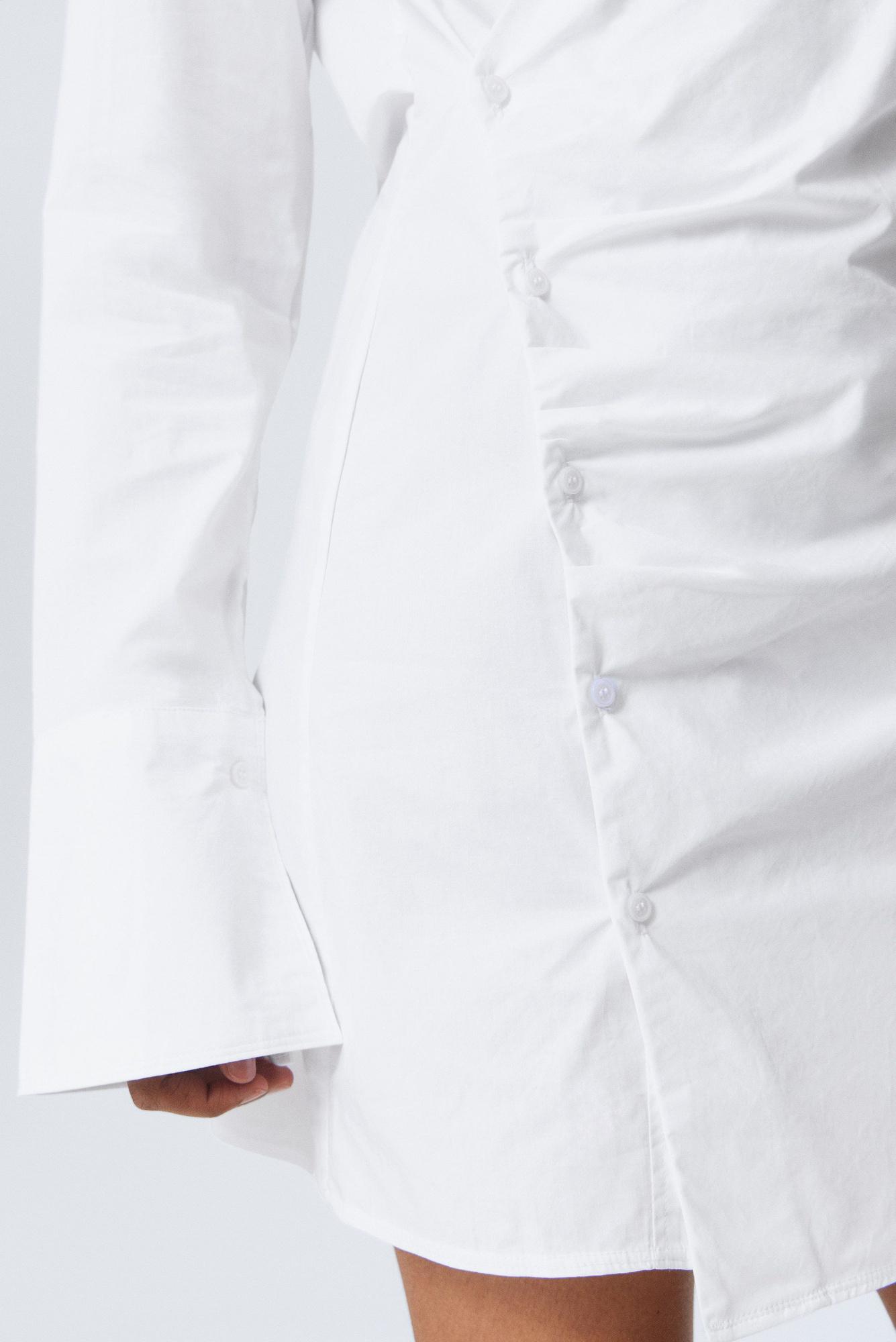 WEEKDAY Long-Sleeved Asymmetric Mini Shirt Dress | endource