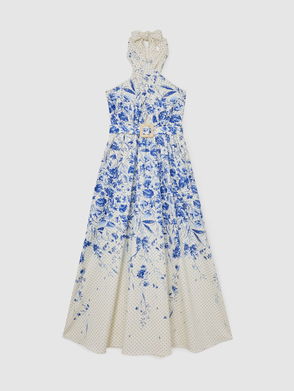 chinese dress ladies The Navy V Neck Polka Dot Lace Ruched Maxi Dress