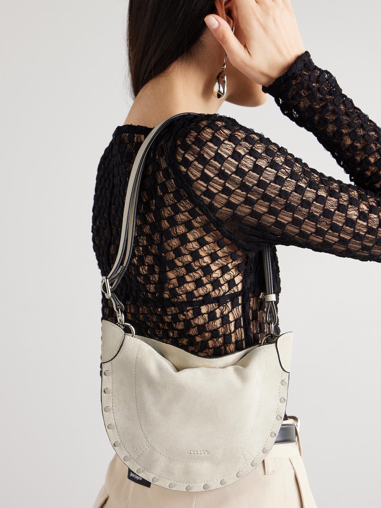 ISABEL MARANT Mini Moon Stud-Embellished Suede Shoulder Bag | endource