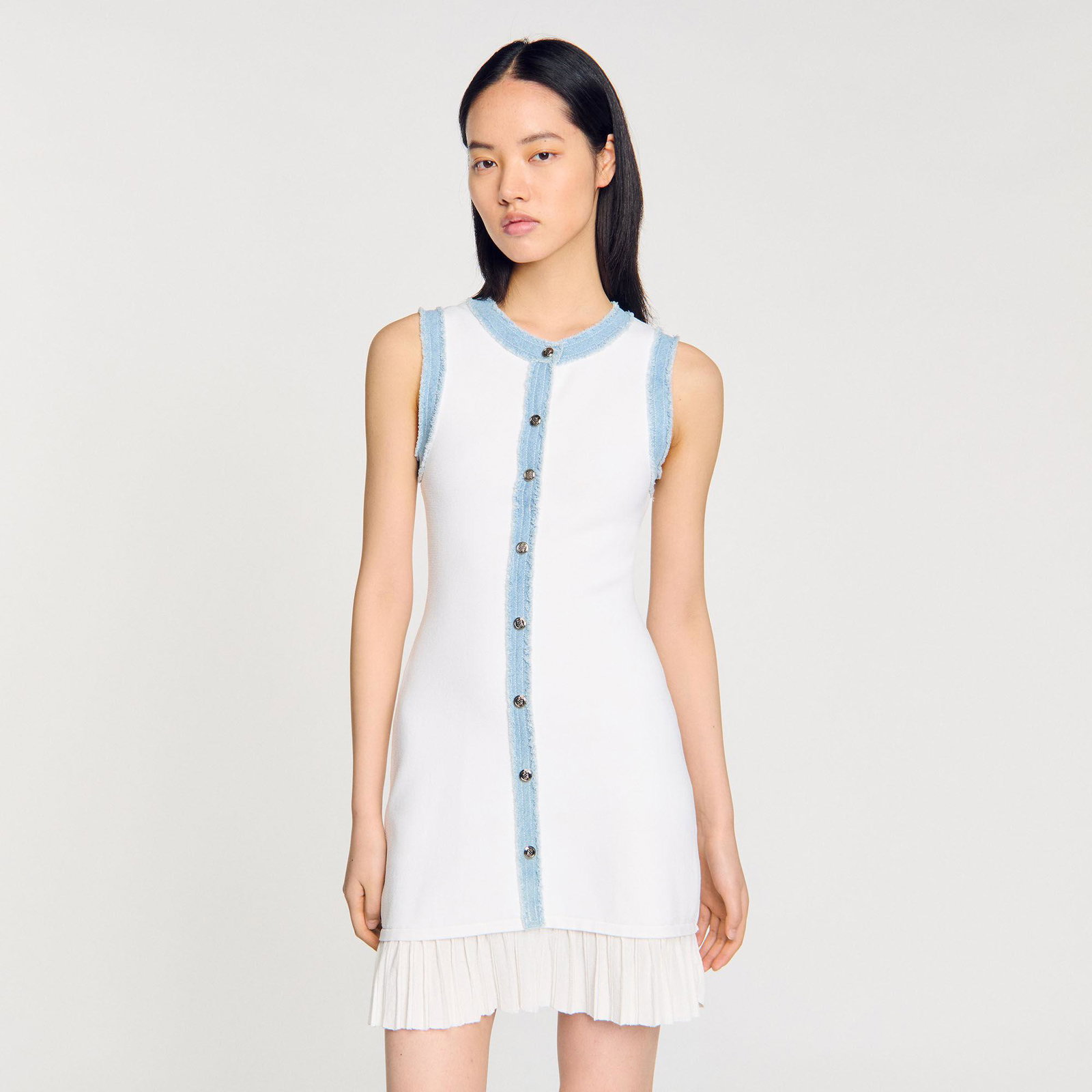 sandro short knit dress with ruffles sale-20260615