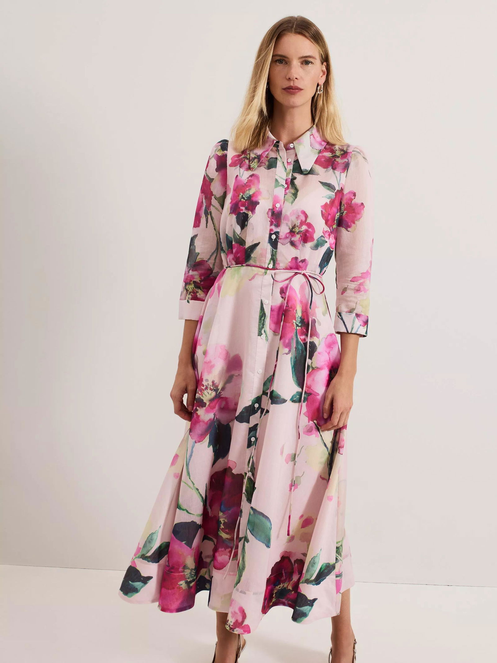 anabella shirt dress Anabella 3/4 Sleeve Midi Dress (Women)