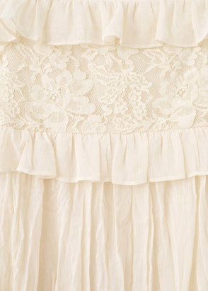 chinese dress ladies Mango Lace Cut-out Long Silk Slip Dress