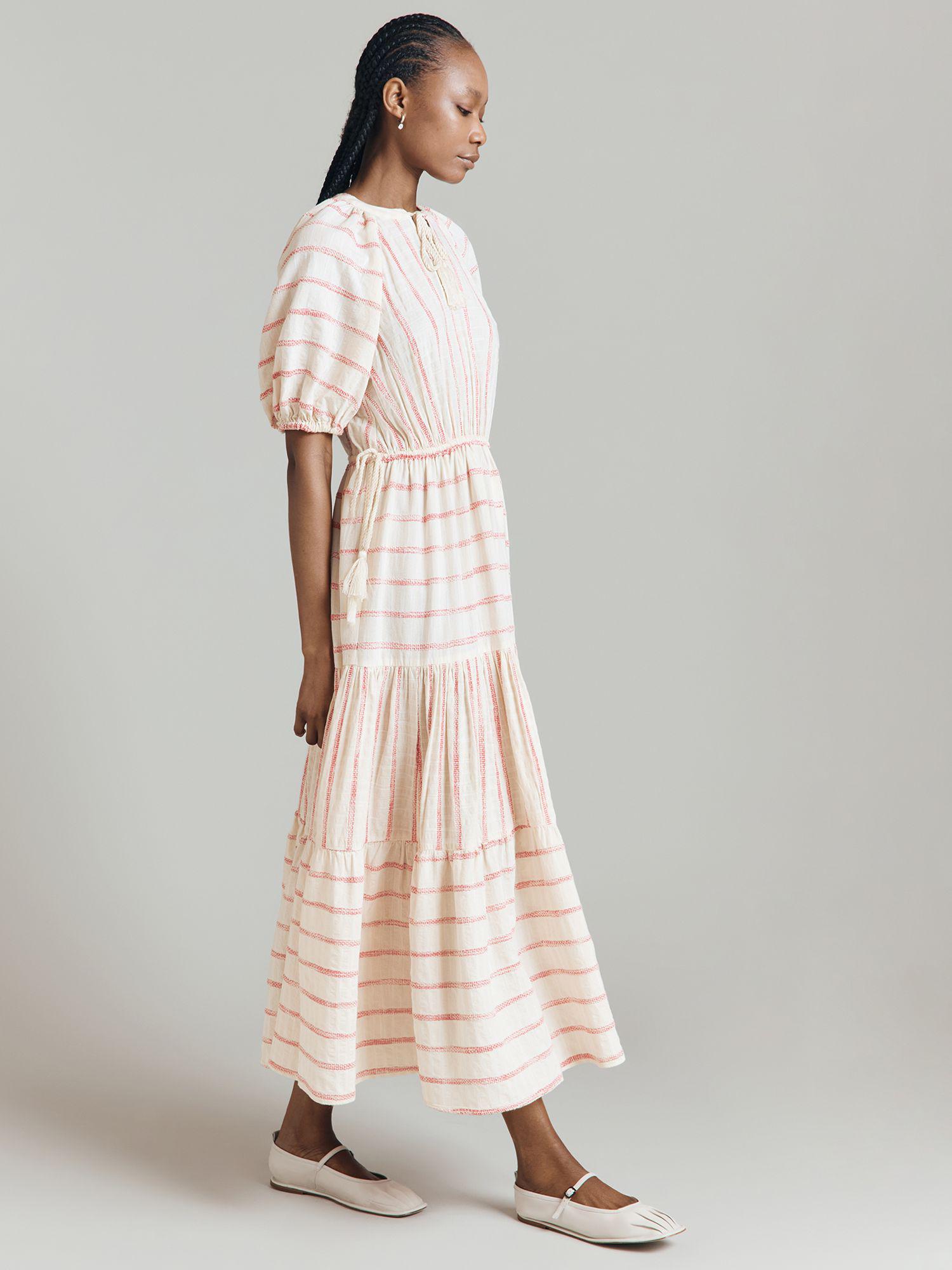 50% off GHOST Abrielle Striped Tiered Maxi Dress | endource