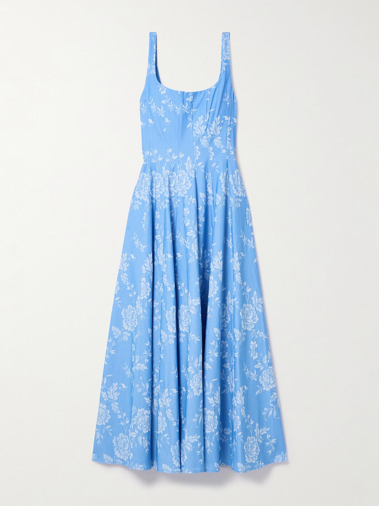 staud wells floral midi dress STAUD Women's Wells Dress - White - Size 6
