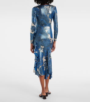 SANDRO Knit And Denim Midi Dress | endource