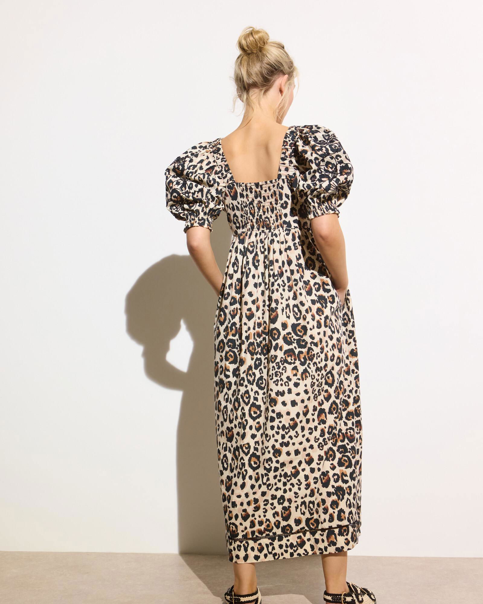 oliver bonas shirt dress Shirt Dress Oliver Bonas Teal Animal Print Dress OLIVER BONAS Leopard Print Embroidered Puff Sleeve Midi Dress