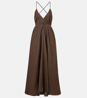 chinese dress ladies Raya Cotton Backless Maxi Dress - Organic Openback maxi Dress main image 1