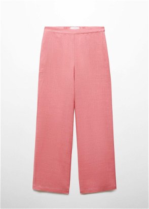 Mango Tempo Straight Leg Trousers, Bright Pink, S