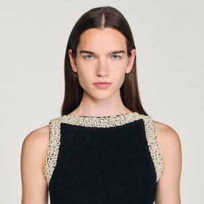 chinese dress ladies Sandro Rozen Two-Tone Lace Mini Dress Black/White Size 2  Celebrity Owned