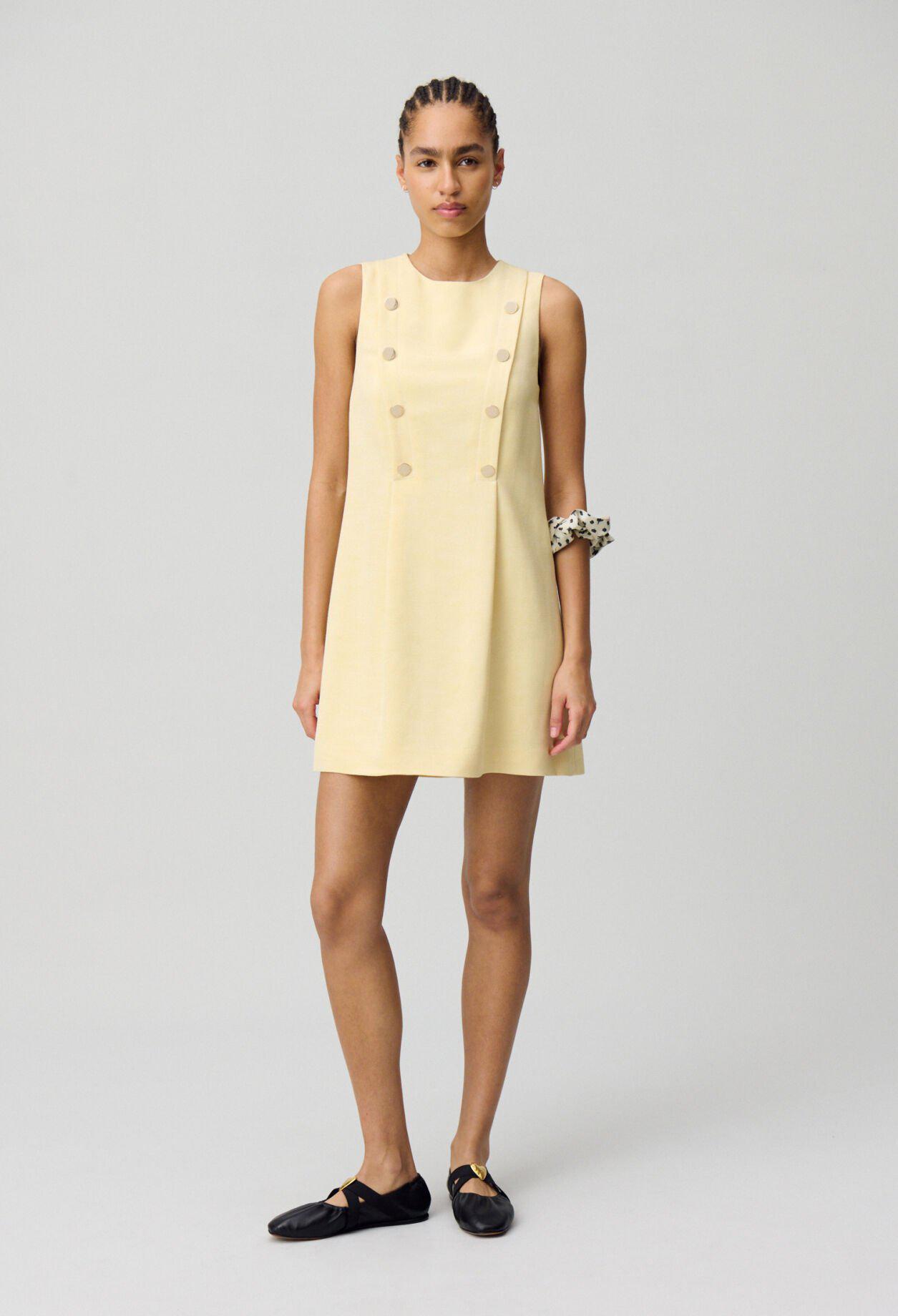 claude pierlot shift dress with leather detailing Claudia Pierlot Green Silk Dress by Claudie Pierlot