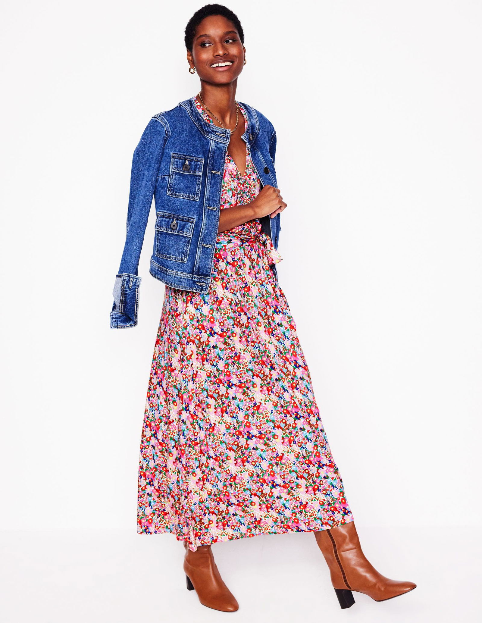 boden jersey midi tea dress BODEN Nicola Floral Jersey Tea Dress