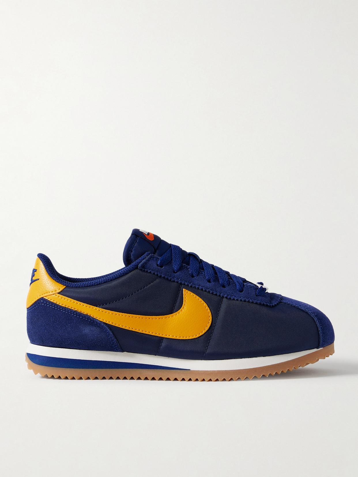 NIKE Cortez Leather And Suede-Trimmed Shell Sneakers endource