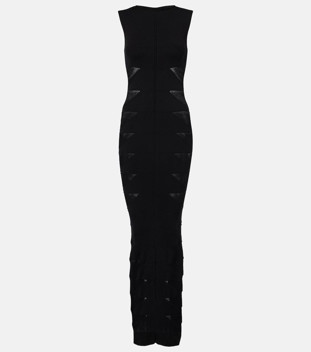 rick owens cotton jersey maxi dress Temple layered cotton jersey maxi dress in black - Rick Owens