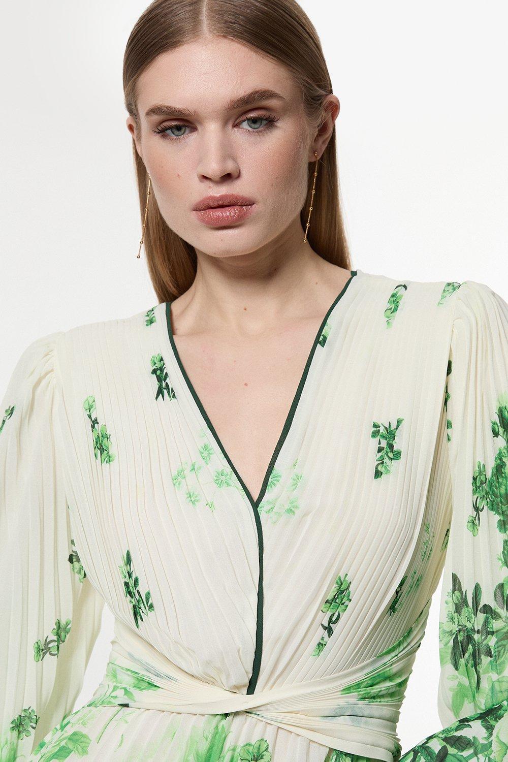 karen millen ombre floral silk cotton plunge maxi dress KAREN MILLEN Petite Ombre Floral Silk Cotton Plunge Maxi Dress