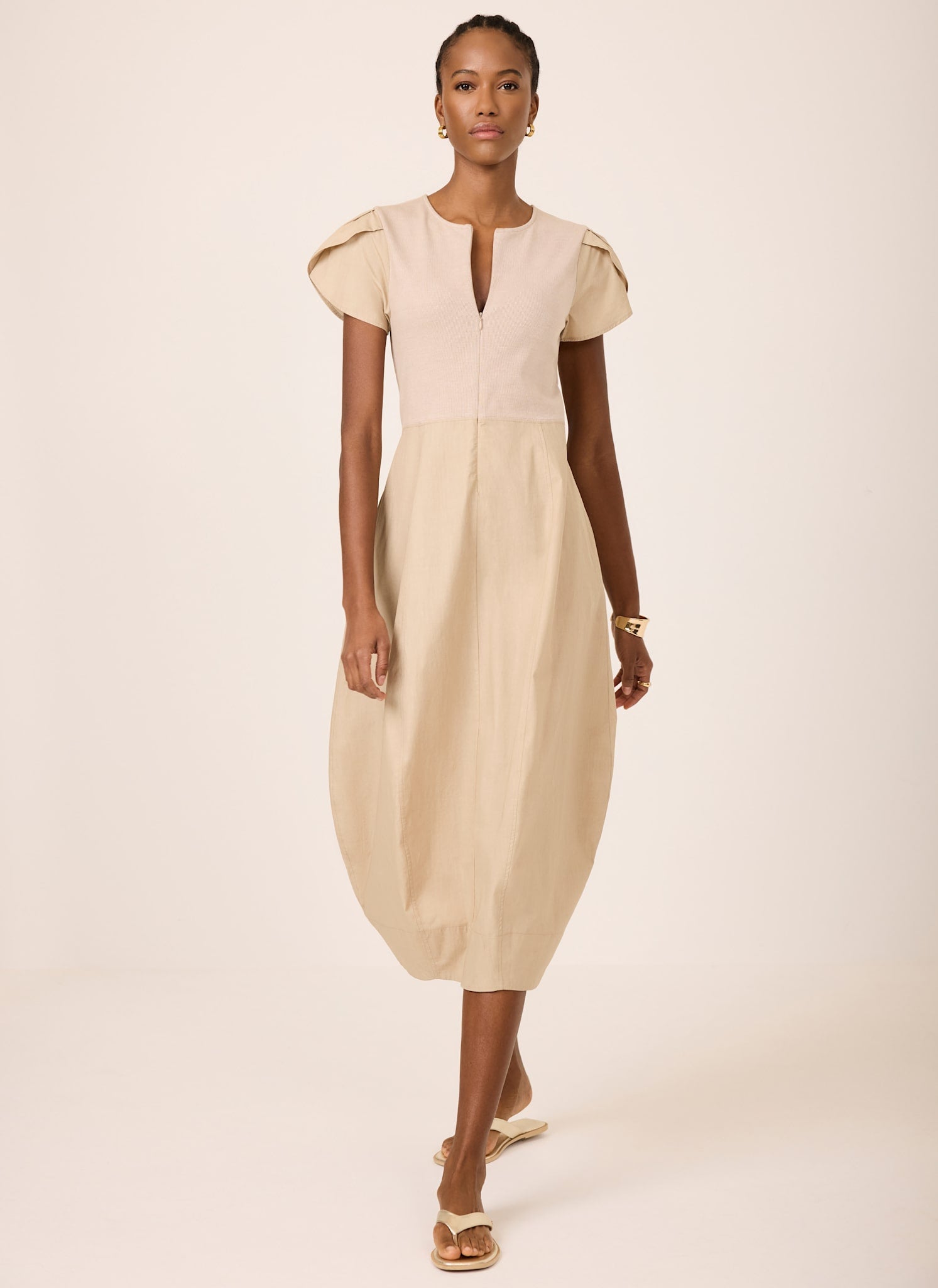 MINT VELVET Cotton Blend Tulip Hem Midi Dress | endource