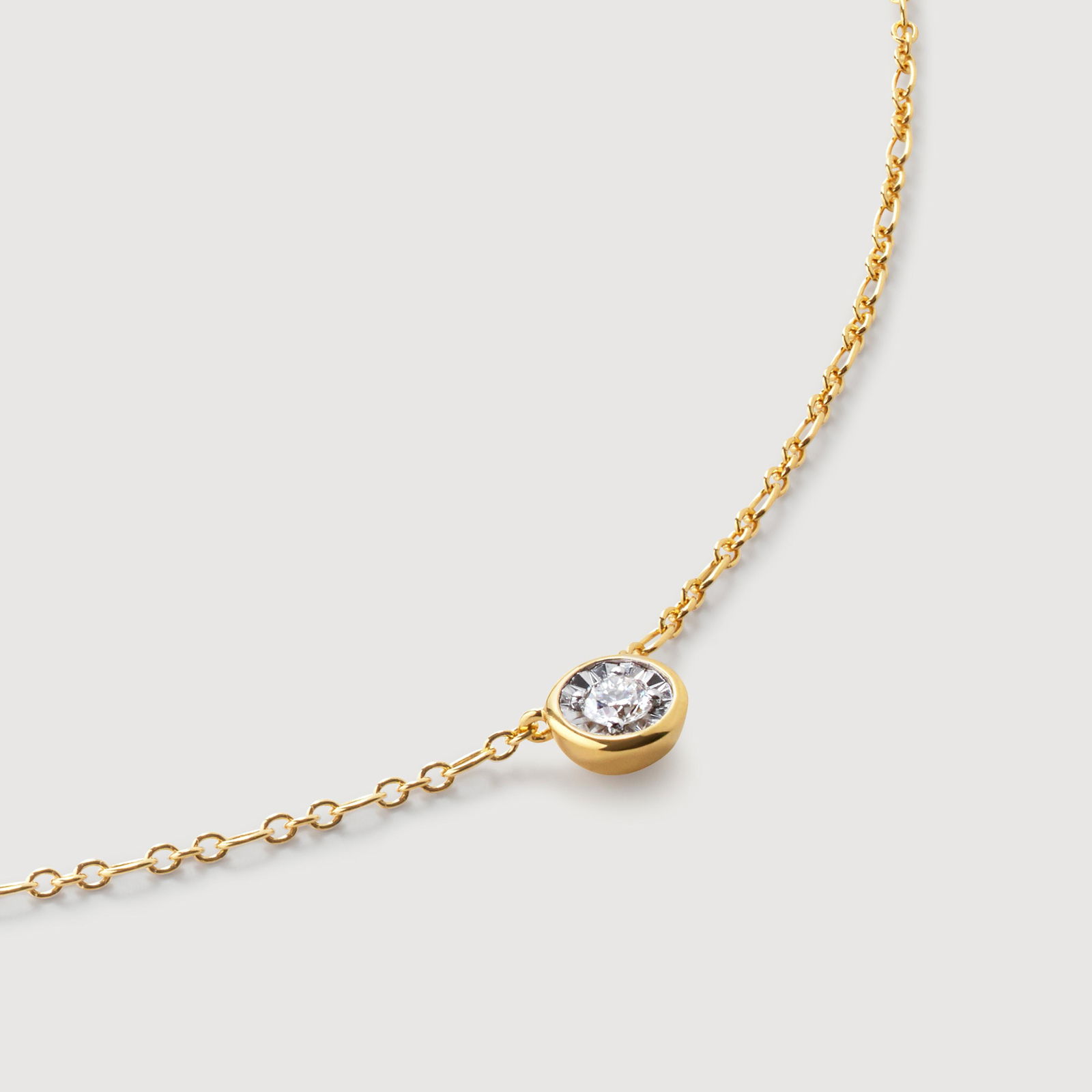 MONICA VINADER Lab Grown Diamond Large Solitaire Necklace Adjustable in ...