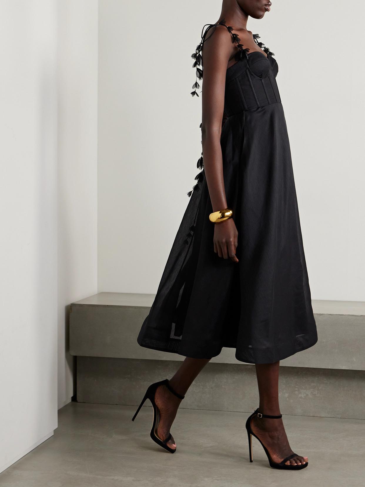 chinese dress ladies Zimmermann Luna applique midi dress – Luisa World