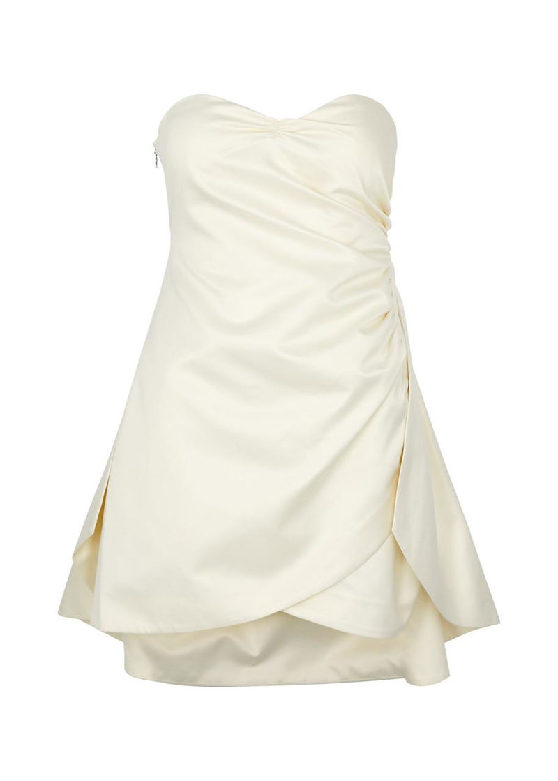 rotate strapless crepe midi dress ROTATE BIRGER CHRISTENSEN Strapless Satin-Crepe Mini Dress