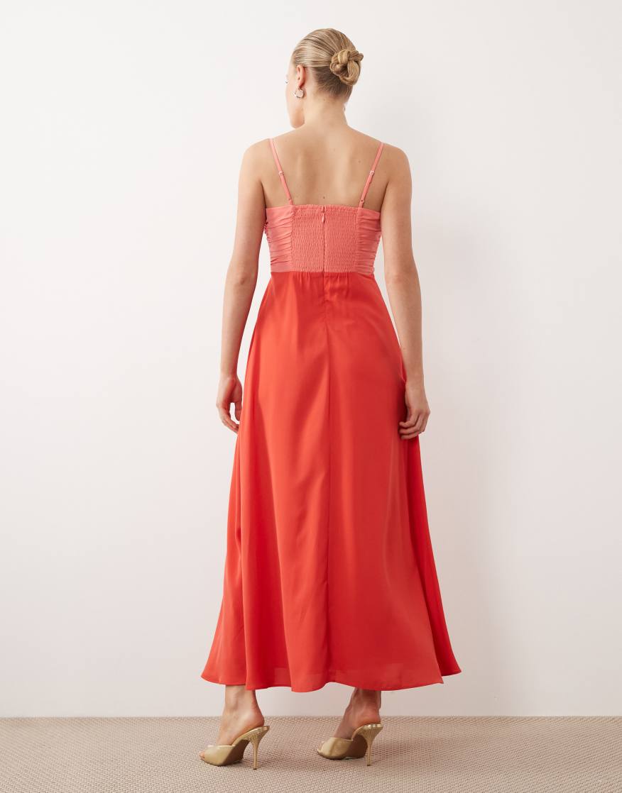 red abercrombie dress Couture_Craft on LTK providing a nonrestrictive Abercrombie & Fitch milkmaid maxi