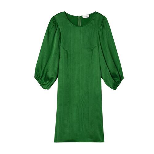 american vintage green dress A Chic Two-In-One Ensemble Featuring A Sleek Olive Green Slip Dress