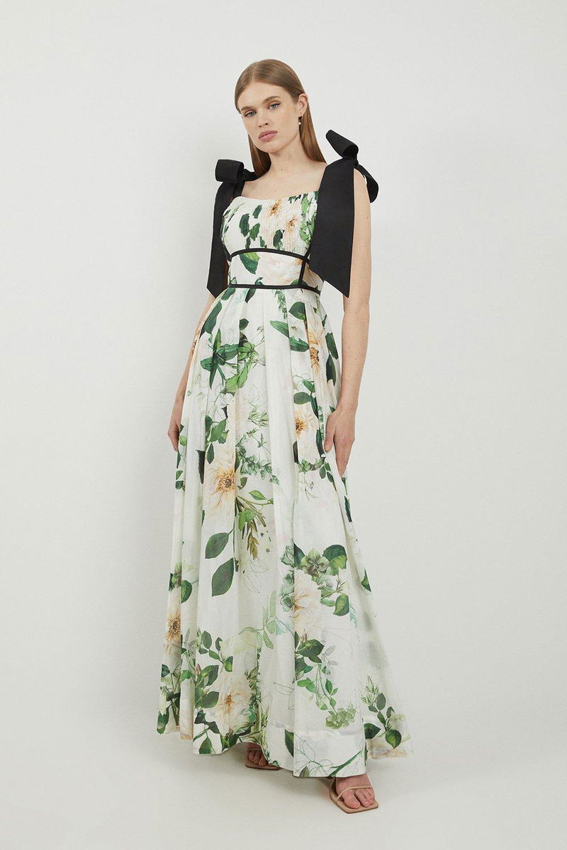 KAREN MILLEN Karen Millen x Lydia Millen - Tall Floral Silk Cotton Woven Strappy Dress | endource KAREN MILLEN Karen Millen x Lydia Millen - Tall Floral Silk Cotton Woven Strappy Dress | endource