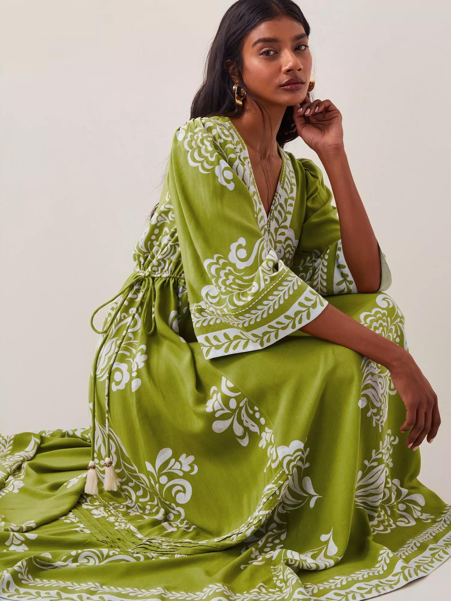 miley flowy maxi dress 50% off Monsoon Floral Floaty Sleeve Midi White