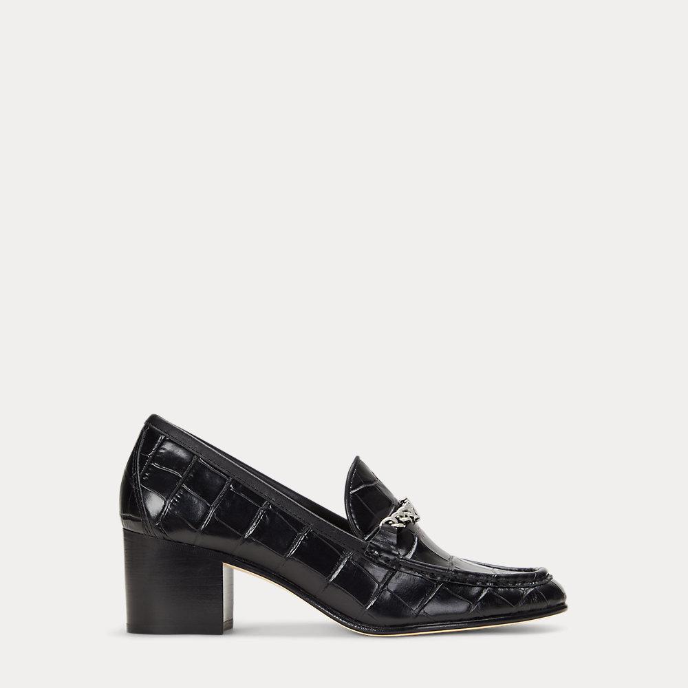 cardi crocodile embossed leather pump