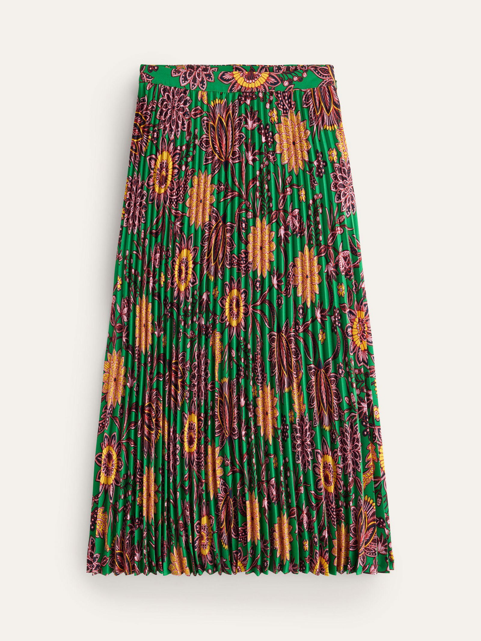 BODEN Camilla Pleated Skirt In Green Multi Endource boden-camilla-pleated-skirt-in-green-multi-endource