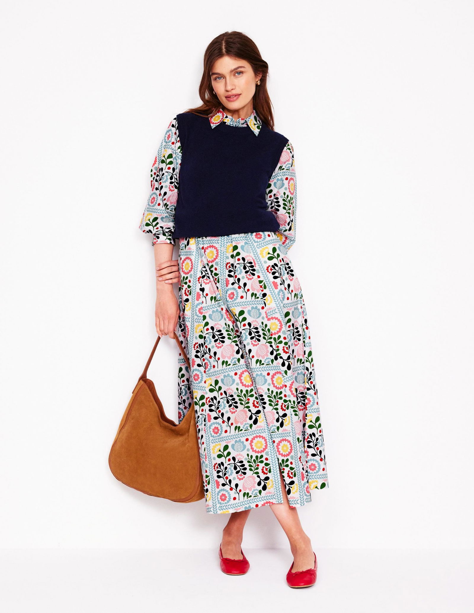 clara cotton shirt dress Clara Linen Blend Shirt Dress - Multi, Tropical Bonanza