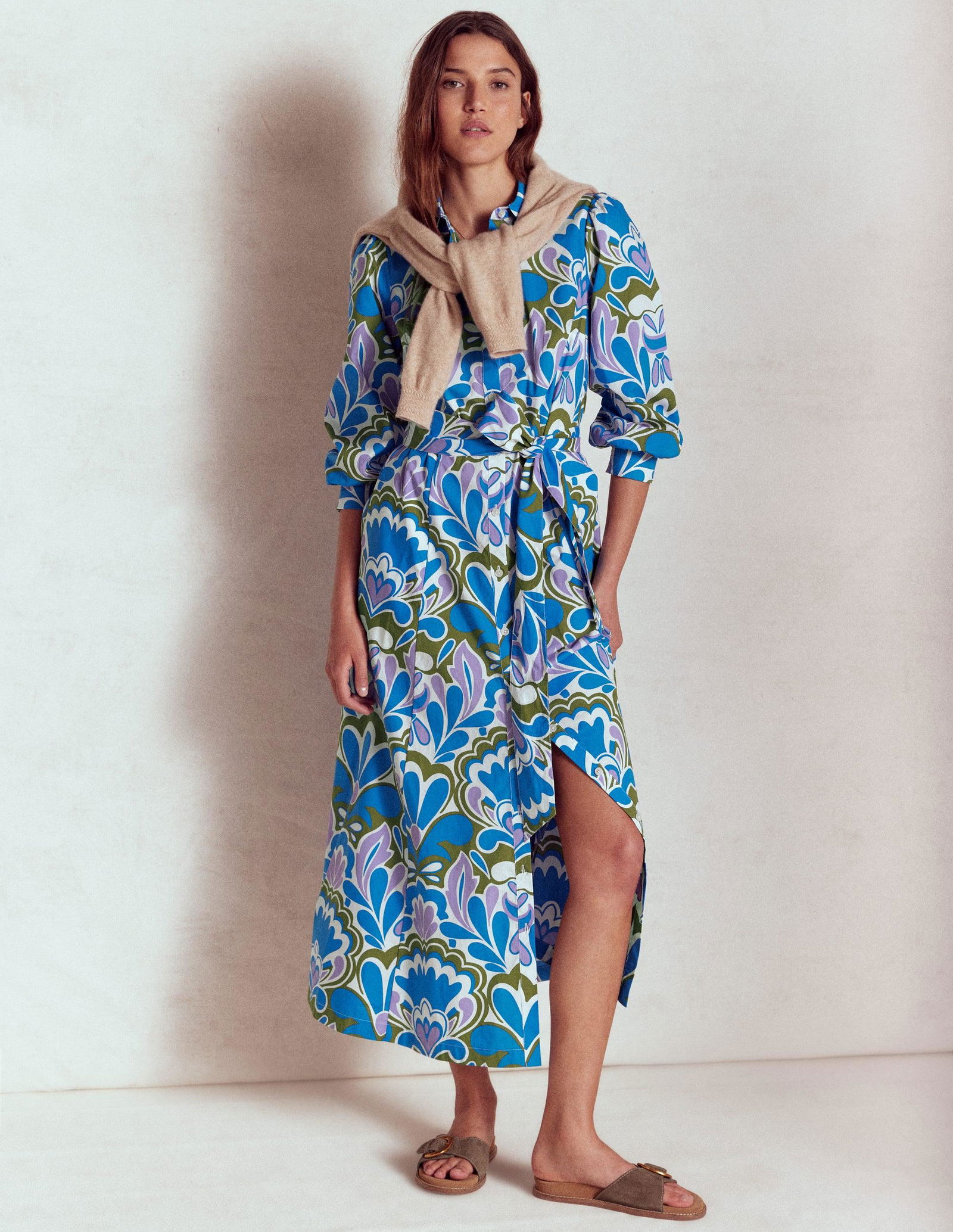 boden clara cotton shirt dress Clara Cotton Shirt Dress - Multi, Ornamental Floral