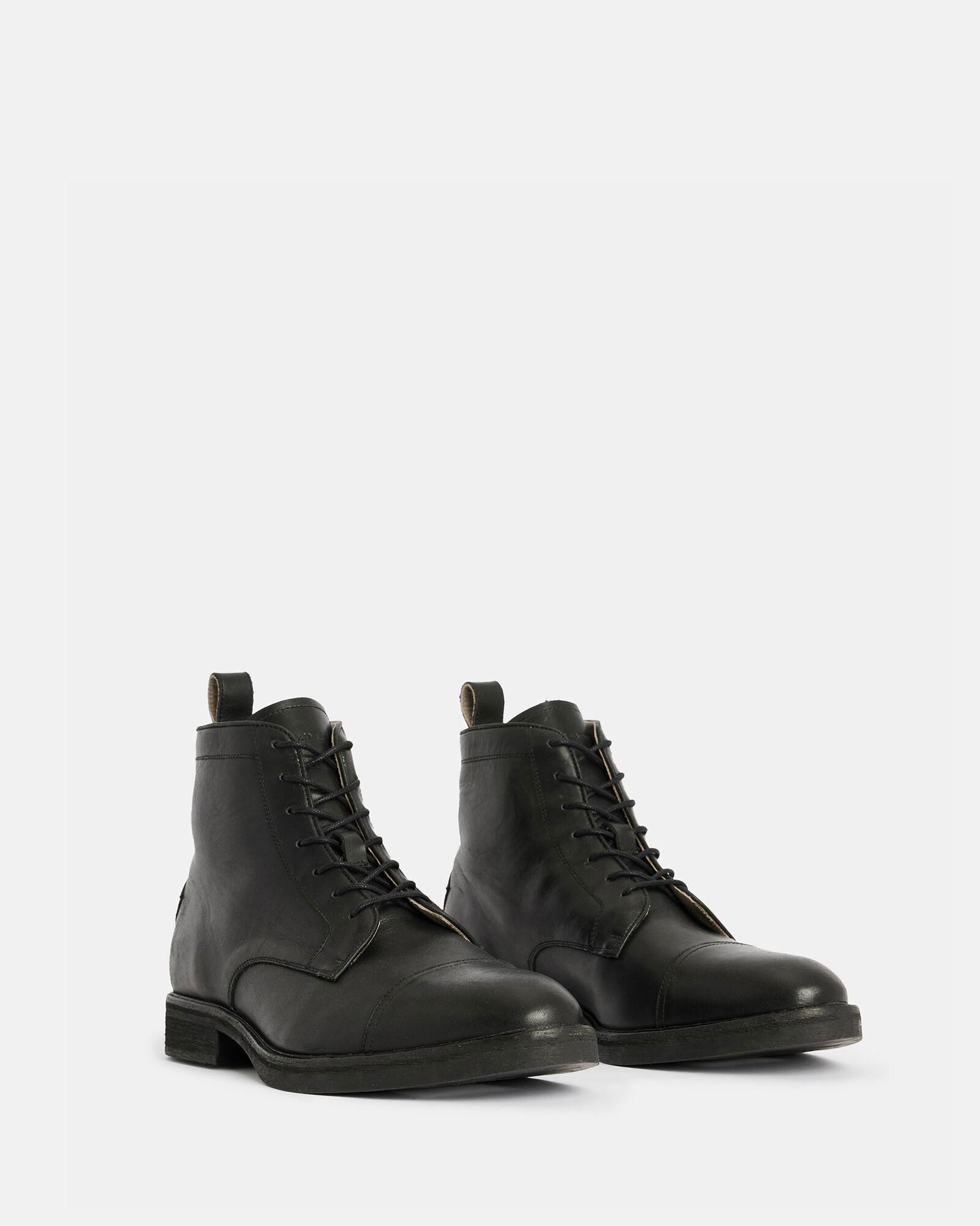 AllSaints $300 Drago Suede Lace Up Boots Khaki Distressed Almond Toe Sz 41 NEW ALLSAINTS Drago Leather Lace Up Boots | endource main image 2