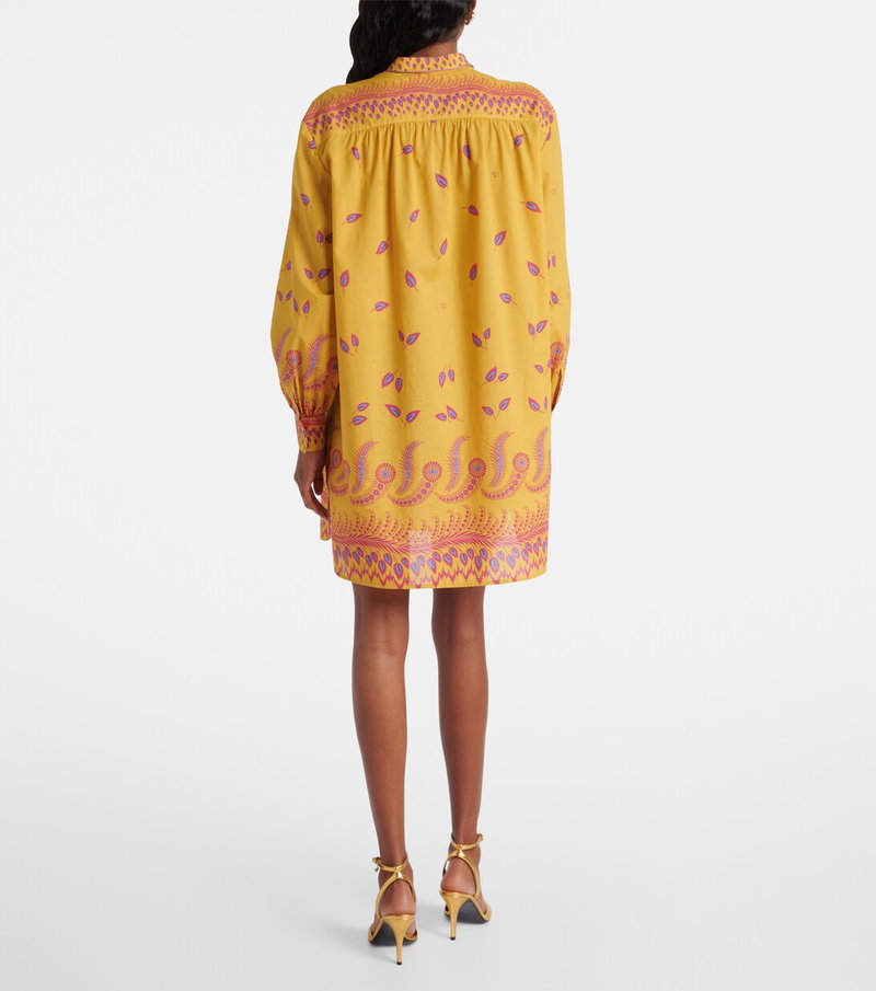 Valentino mustard-yellow dress with floral embroidery
