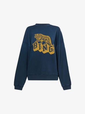 ANINE BING Harvey Graphic-Print Cotton Sweatshirt in NAVY