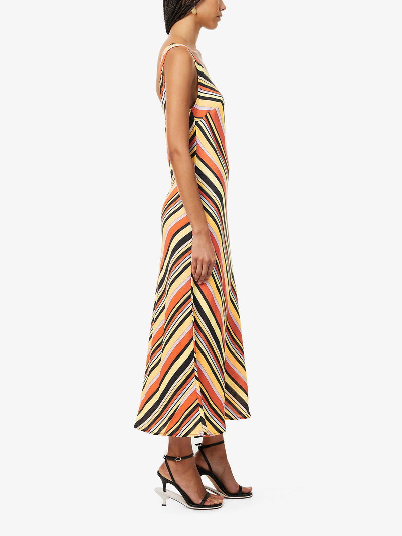 rixo bondi silk midi dress Bondi Silk Midi Dress in Purple Ikat Bloom Lilac