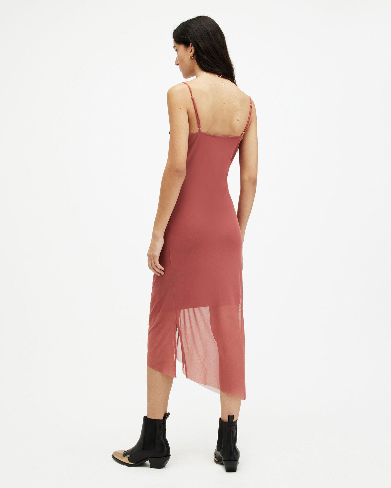 ulla mesh draped midi dress ALLSAINTS Ulla Mesh Draped Midi Dress