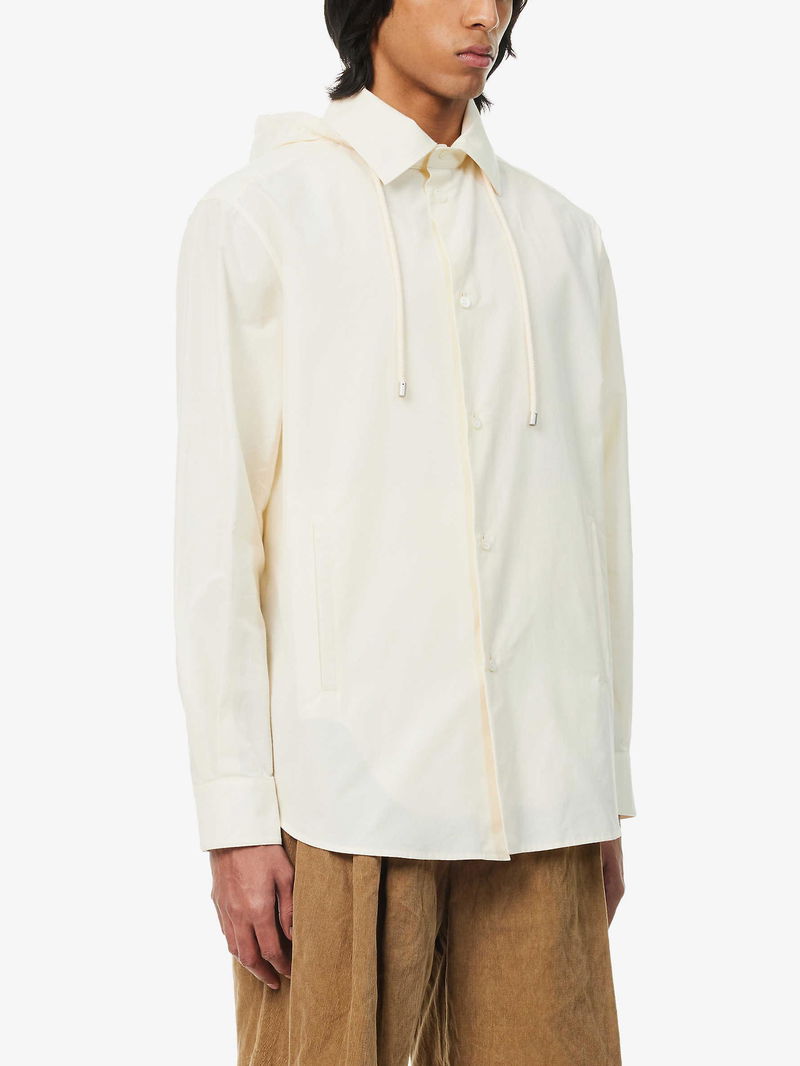 LOEWE Anagram-Jacquard Hooded Cotton Overshirt | endource