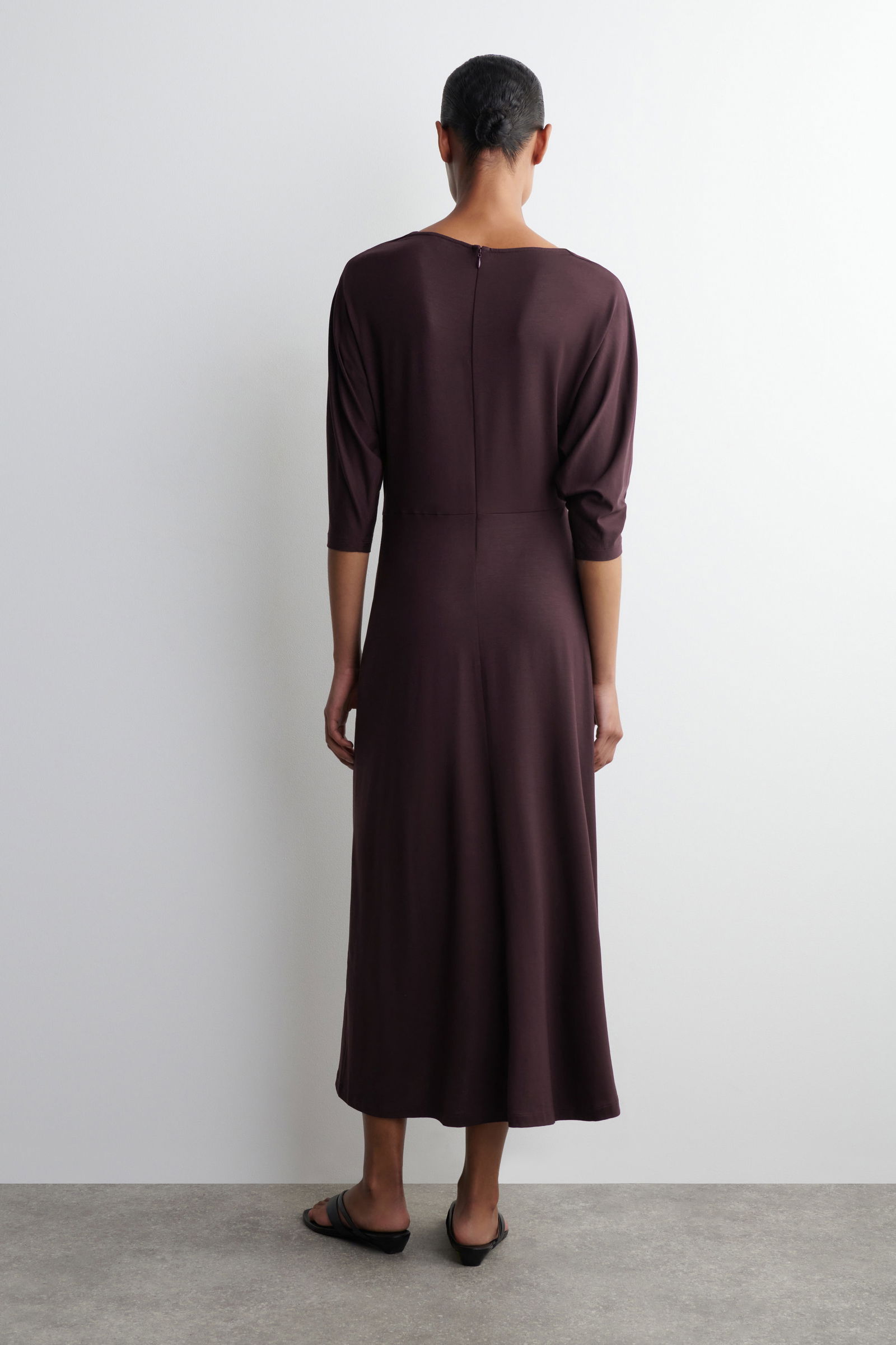 cos gathered waist midi dress COS Gathered-Waist Midi Dress