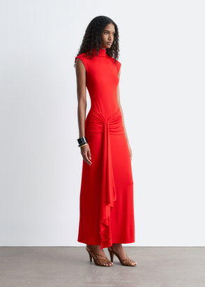 chic white midi dress Off-The-Shoulder Sleeveless A-Line Tea-Length Wedding Dress White / US 22W