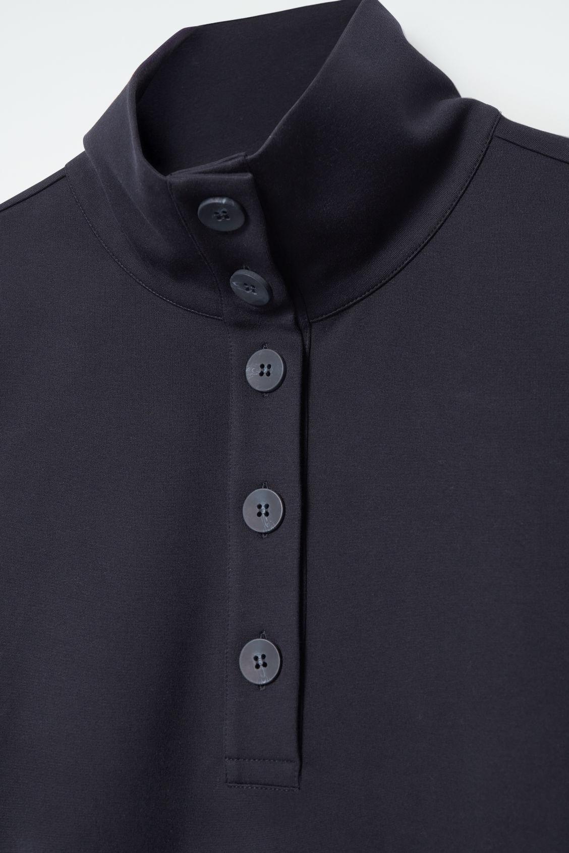 cos-buttoned-funnel-neck-top. 