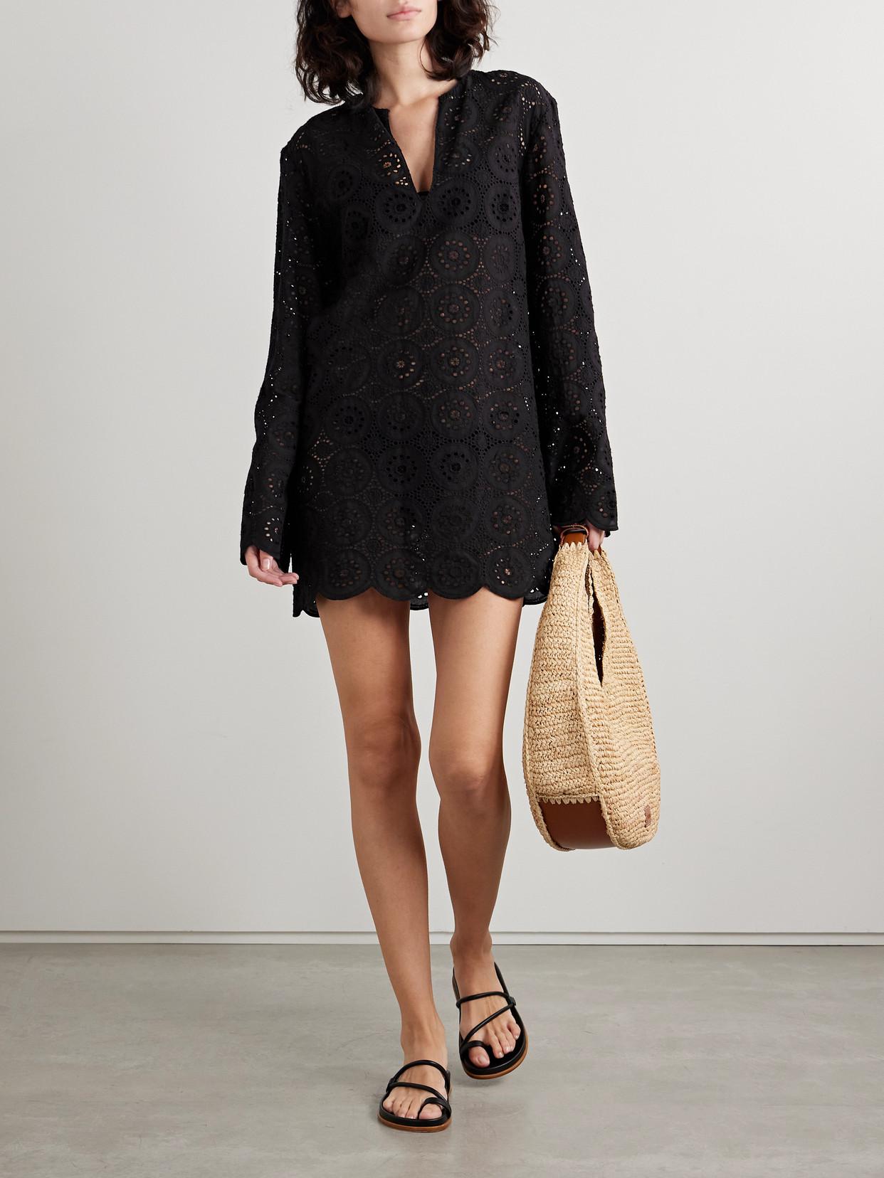 MATTEAU Scalloped Broderie Anglaise Cotton-Voile Mini Dress | endource