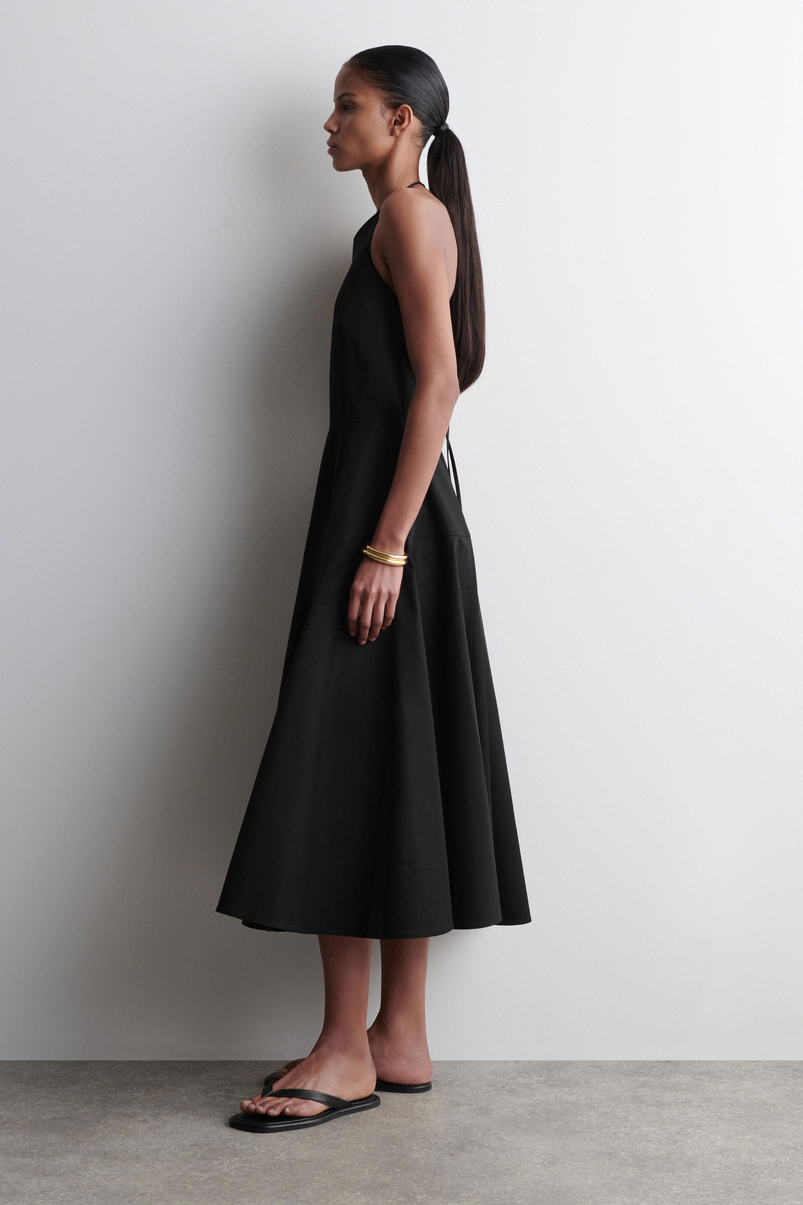 cos silk halterneck midi dress SILK HALTERNECK MIDI DRESS