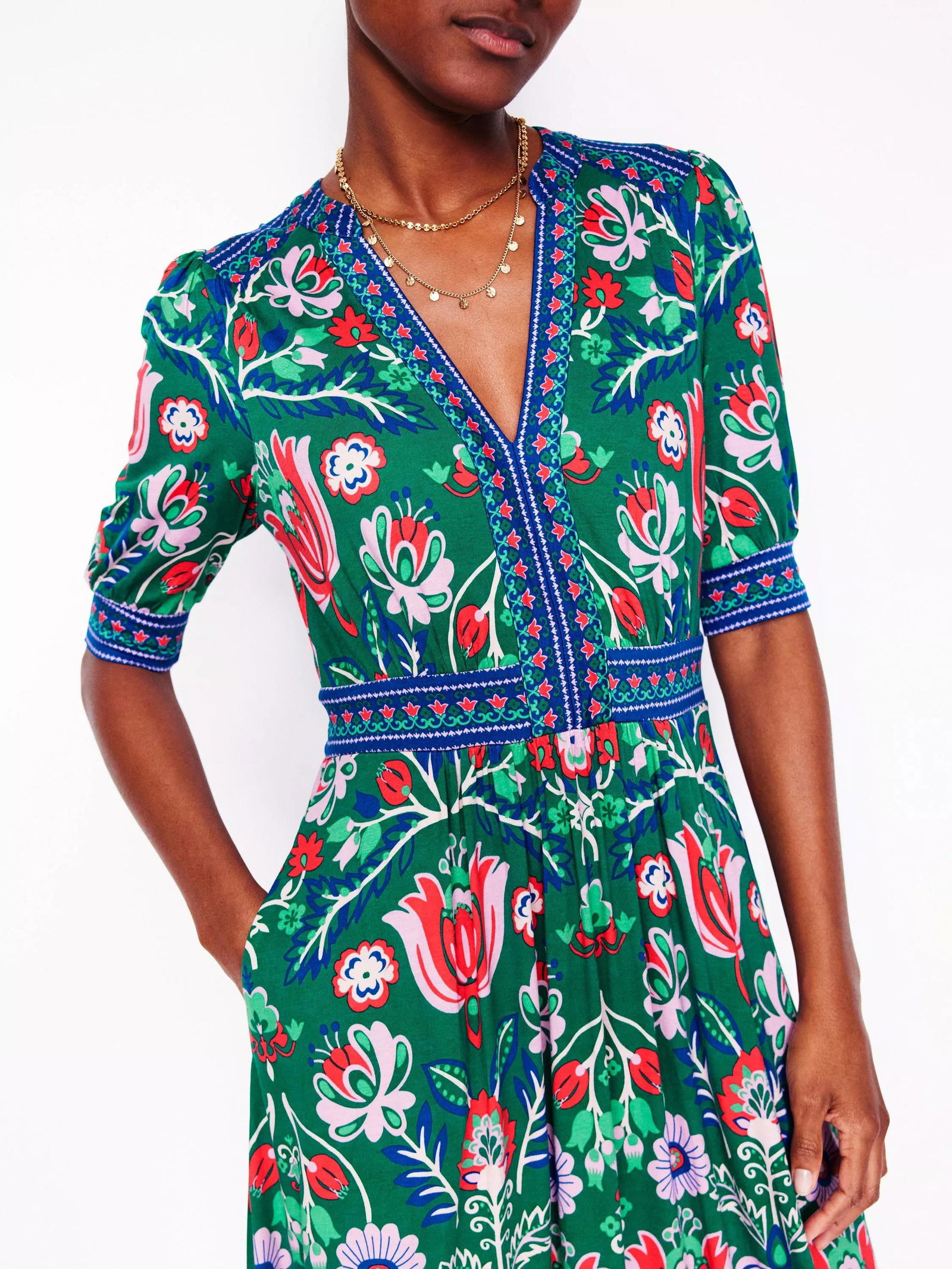 lily jersey midi tea dress Boden Lily Jersey Midi Tea Dress in Black
