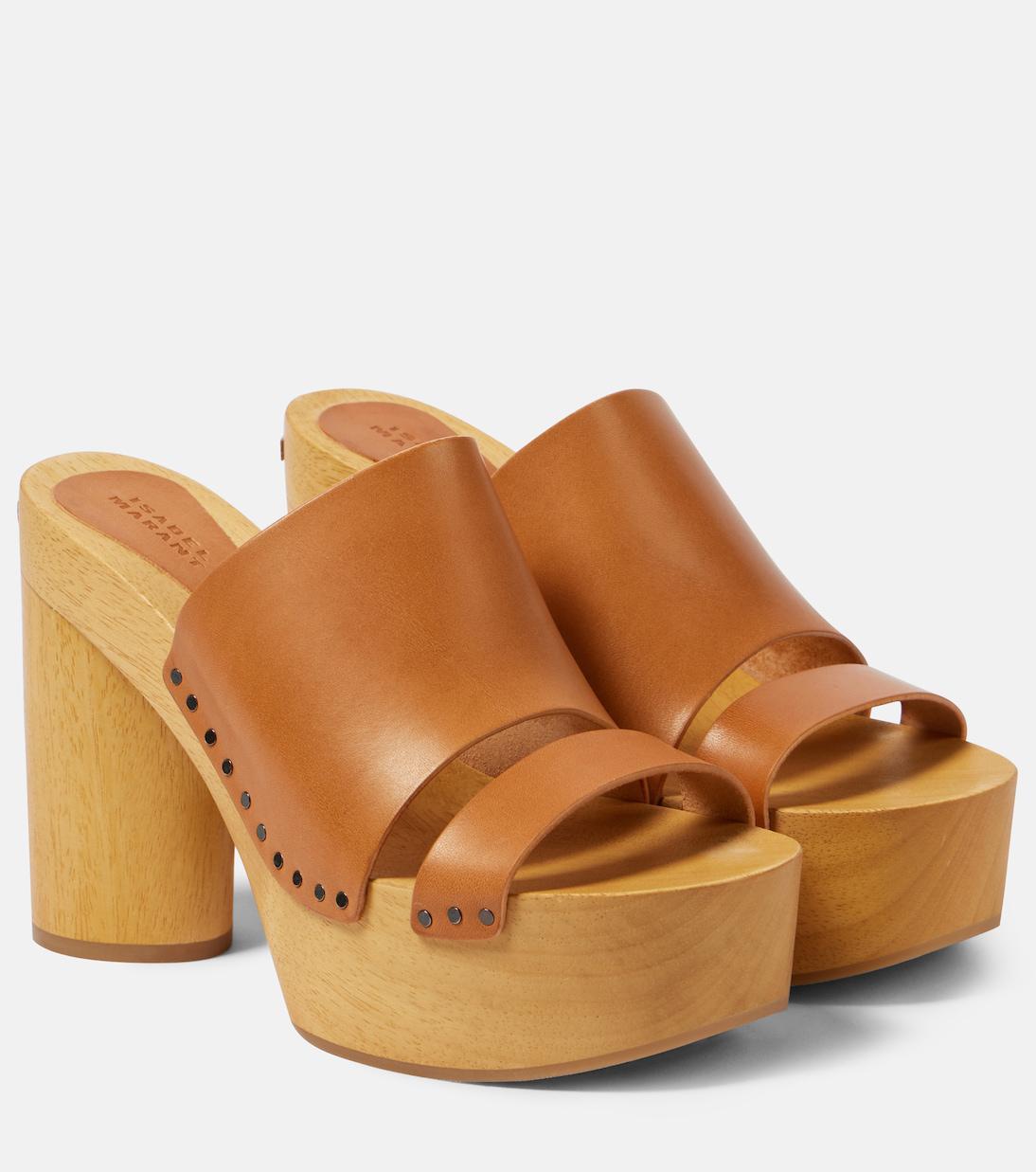 ISABEL MARANT Hyun Leather Sandals in Beige | Endource