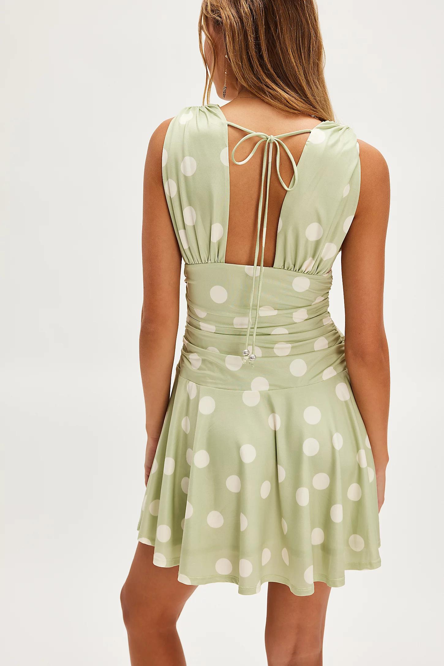 free people green polka dot dress Free People Polka Dot Mini Dress