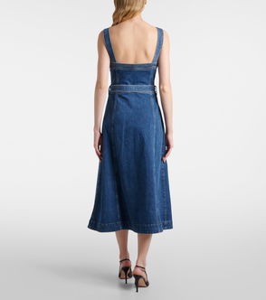 SIMKHAI Cici Denim Midi Dress | endource