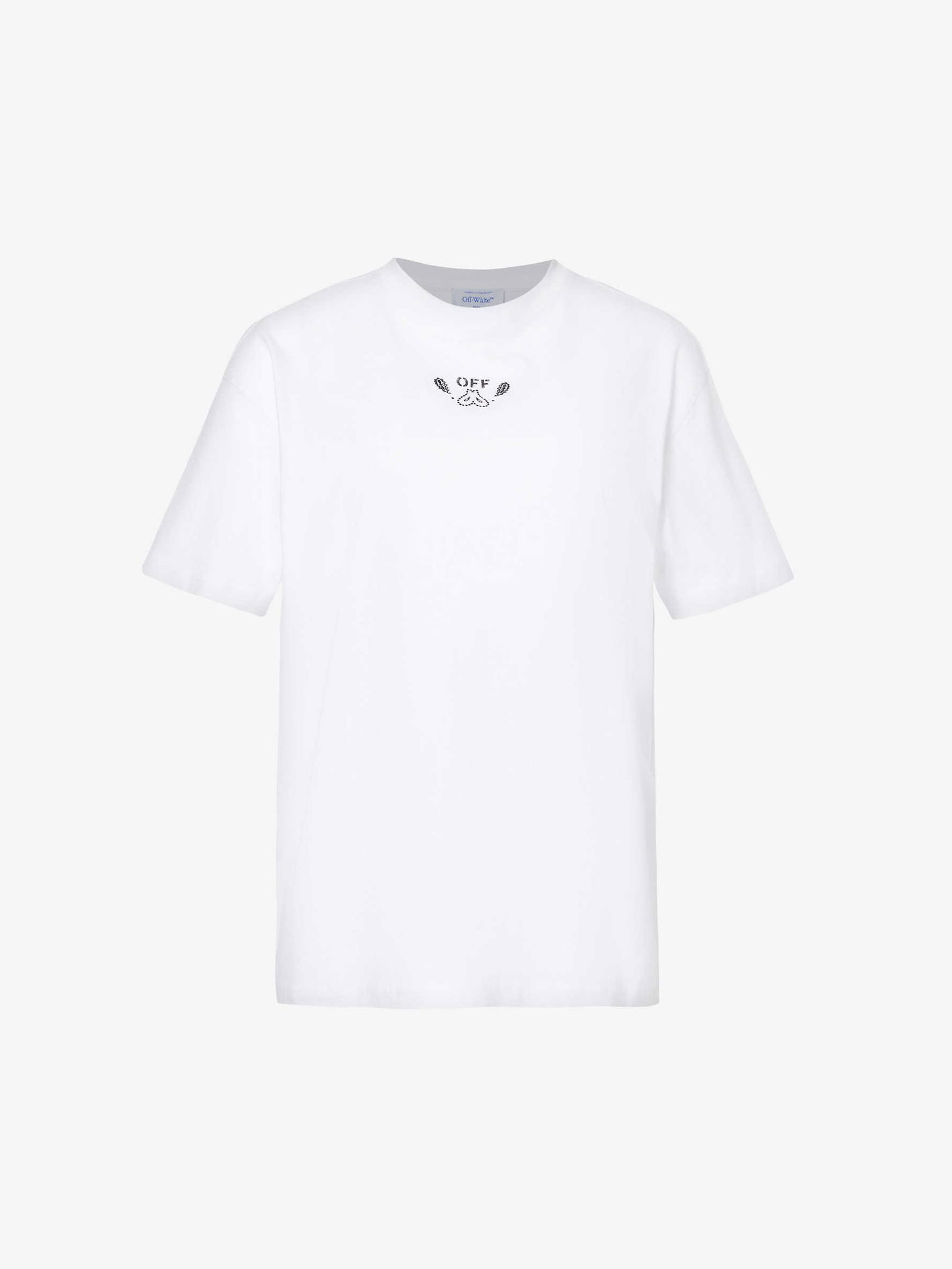 Off-White Bandana Arrow Brand-Embroidered Cotton T-Shirt | endource