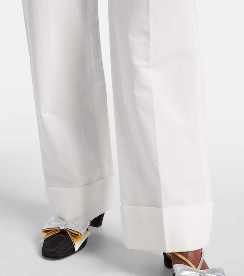 Valentino wide-leg trousers with silver and gold bows