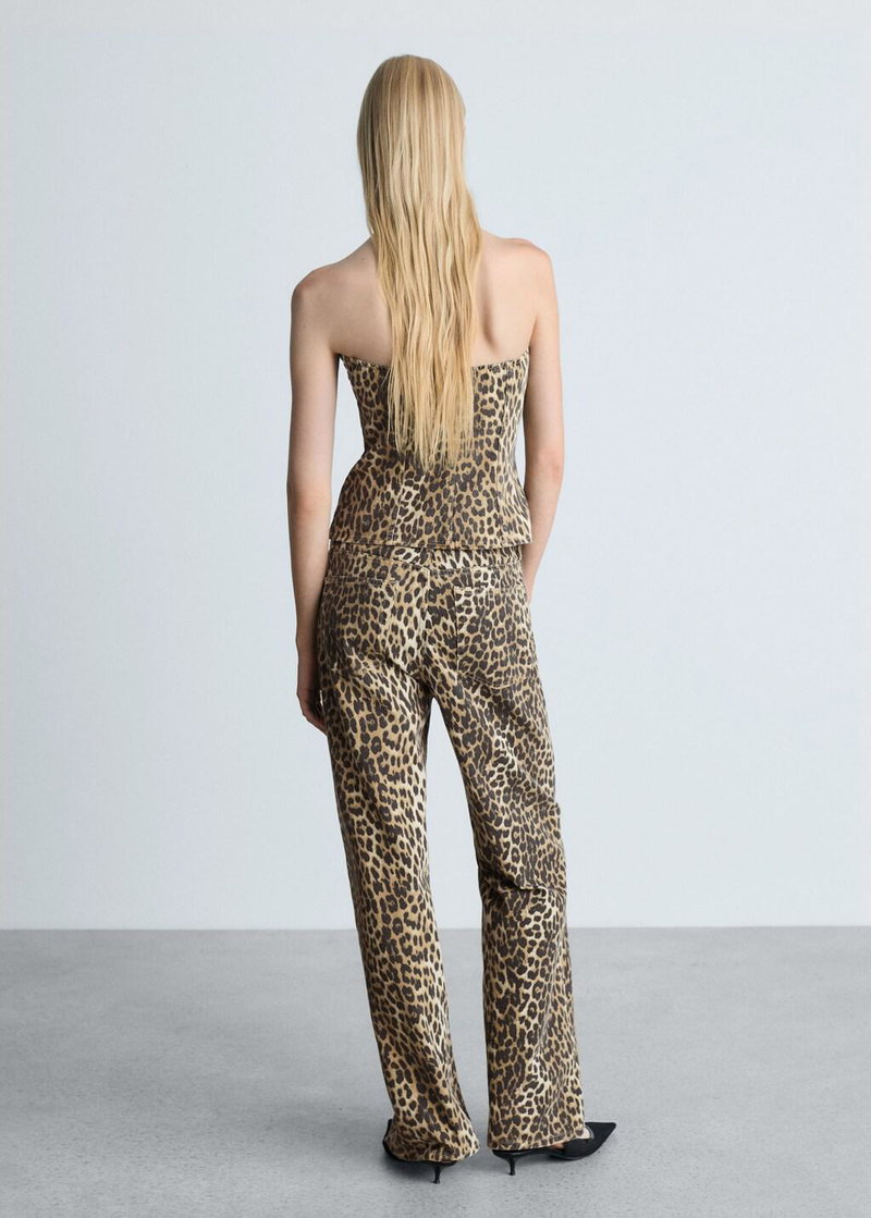 Leopard-print jumpsuit, back view