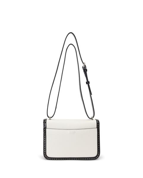 LAUREN RALPH LAUREN Patent-Leather-Trim Medium Sophee Bag in White ...