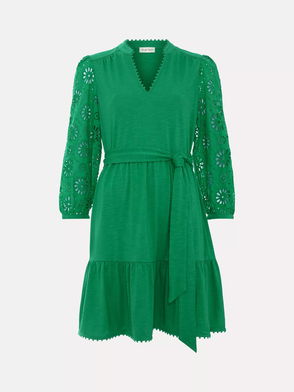 phase eight green wrap dress 1970s Brilliant Green w Bright Pink Accents Printed Ribbon Silk Chiffo –  Shrimpton Couture main image 1